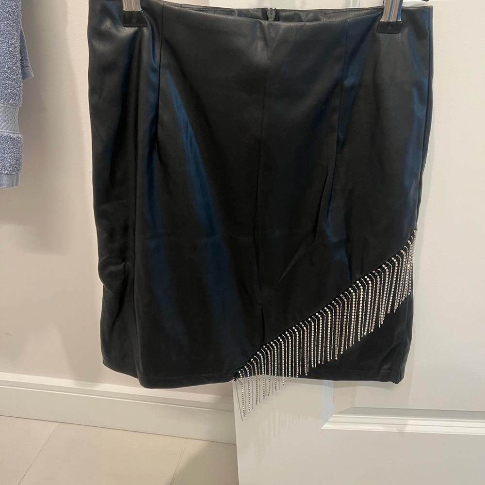 Elegant Black Skirt with Rhinestone Detail